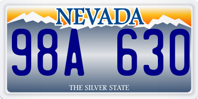 NV license plate 98A630
