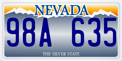 NV license plate 98A635