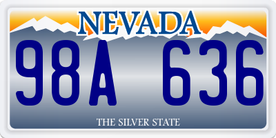 NV license plate 98A636