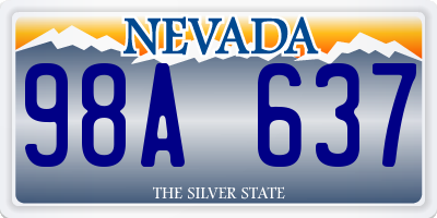 NV license plate 98A637