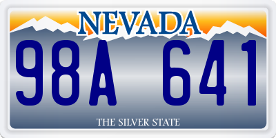 NV license plate 98A641
