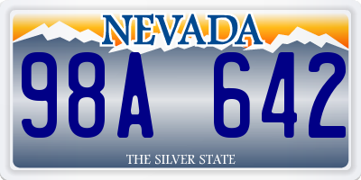 NV license plate 98A642