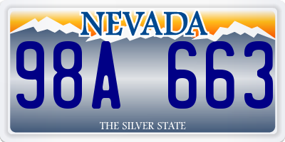 NV license plate 98A663