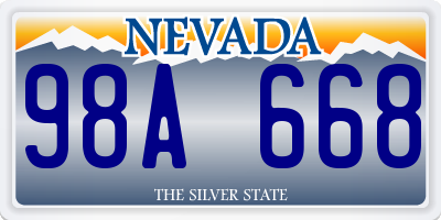 NV license plate 98A668