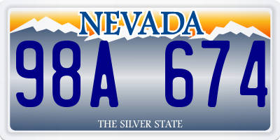 NV license plate 98A674