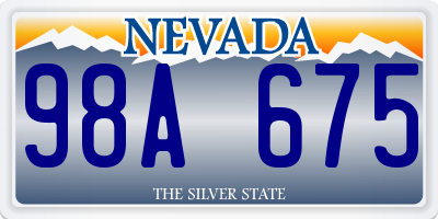 NV license plate 98A675
