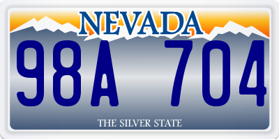 NV license plate 98A704