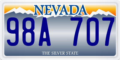 NV license plate 98A707