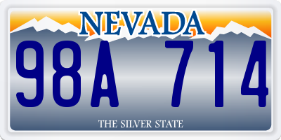 NV license plate 98A714