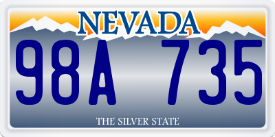 NV license plate 98A735