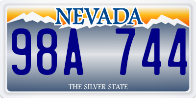NV license plate 98A744