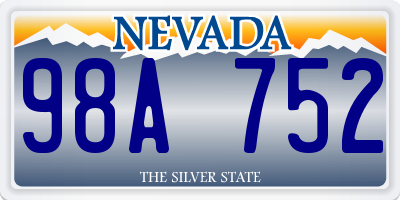 NV license plate 98A752
