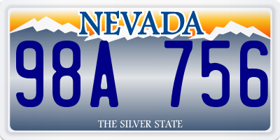 NV license plate 98A756