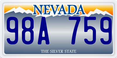 NV license plate 98A759