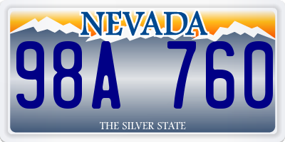 NV license plate 98A760