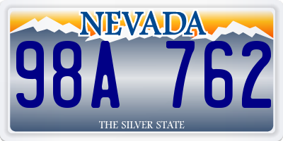 NV license plate 98A762