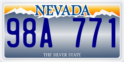 NV license plate 98A771