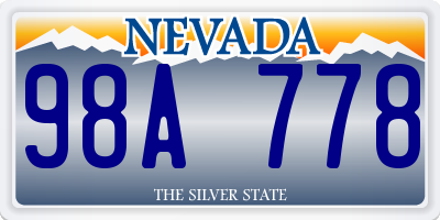 NV license plate 98A778