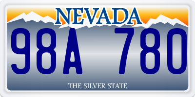 NV license plate 98A780