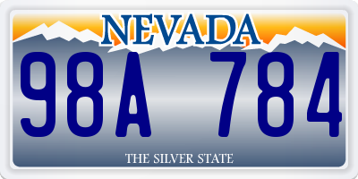 NV license plate 98A784