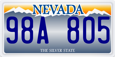 NV license plate 98A805