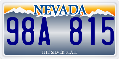 NV license plate 98A815