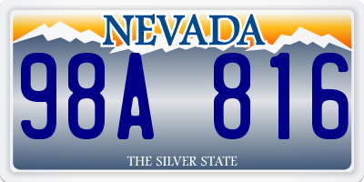 NV license plate 98A816