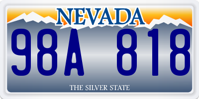 NV license plate 98A818