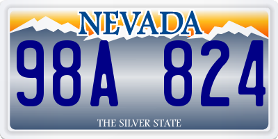 NV license plate 98A824