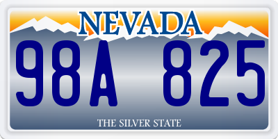 NV license plate 98A825