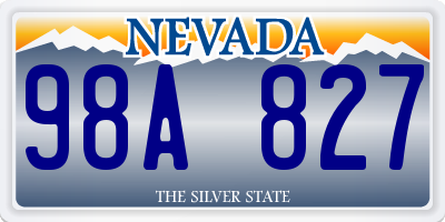 NV license plate 98A827