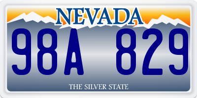 NV license plate 98A829