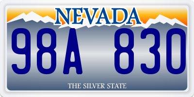 NV license plate 98A830