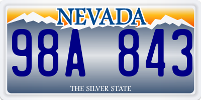 NV license plate 98A843