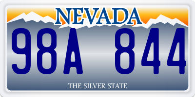 NV license plate 98A844