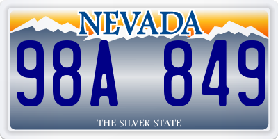NV license plate 98A849