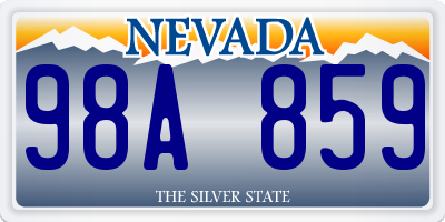 NV license plate 98A859