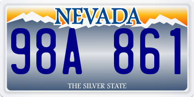 NV license plate 98A861