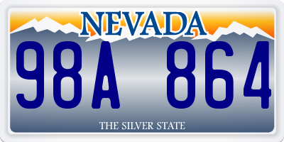 NV license plate 98A864