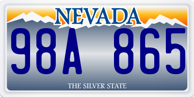 NV license plate 98A865