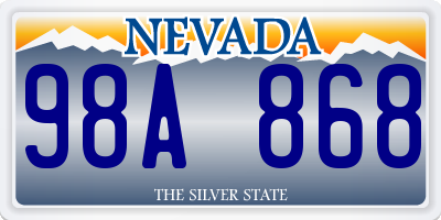 NV license plate 98A868