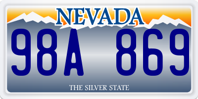 NV license plate 98A869