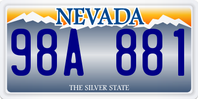 NV license plate 98A881