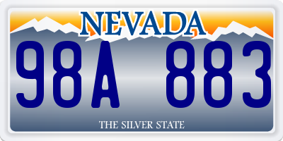 NV license plate 98A883