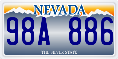 NV license plate 98A886