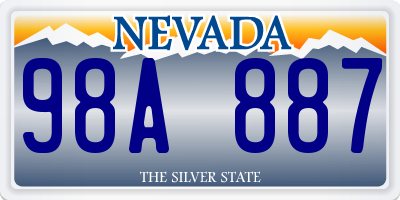 NV license plate 98A887