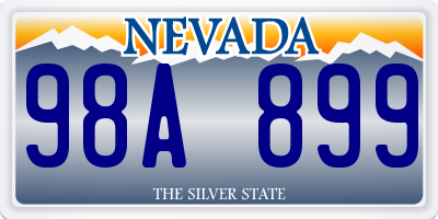 NV license plate 98A899