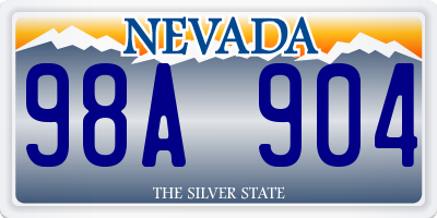 NV license plate 98A904