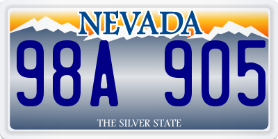 NV license plate 98A905