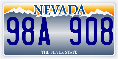 NV license plate 98A908